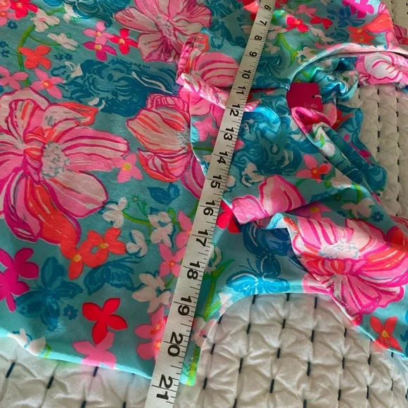 Lilly Pulitzer Alessa Swing Dress L Tropical Luscious Lions NWT Surf Blue - Picture 5 of 8